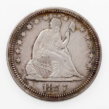 1857 25C Seduta Libertà Quarto IN XF Condizioni, Simpatica Cerchio Tonificazione - $123.74