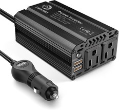 400W Power Inverter Dc 12V To 110V Ac Car Charger Converter With 4Point, Black - £32.54 GBP