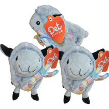 Pet Central Squeaky Happy Plush Stuffed Lamb Dog Toy Easter Soft NEW Lot of 3 - £21.06 GBP