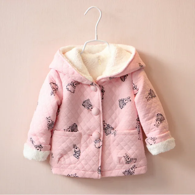 Free shipping new baby girl coat pure pink warm winter children outwear trench f - £100.64 GBP