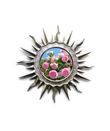 Mirror Round Sun -Makeup Mirror- Silver Resin Art Deco Style Gift Idea - $65.00