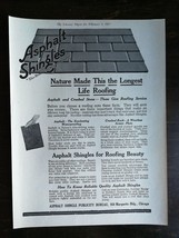 Vintage 1917 Asphalt Shingle Publicity Bureau Full Page Original Ad 222 - £5.47 GBP