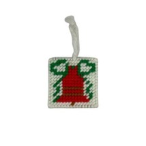 Vintage Cross Stitch Crochet Bell On Plastic Board Christmas Tree Orname... - £7.44 GBP