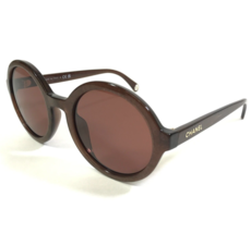 CHANEL Sunglasses 5522-U c.1754/C5 Clear Brown Sparkly Frames with Red Lenses - £213.12 GBP