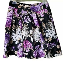 White House Black Market Pleated Skirt Size 2 Women&#39;s Purple White Floral WHBM - £11.10 GBP