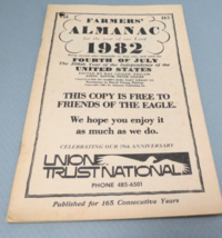 Farmer&#39;s Almanac 1982 Vol. 165 Union Trust National Parkersburg, WV Ad Cover - £9.16 GBP