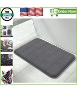 Soft Coral Velvet Bath Mat - 24x17 Inches, Thick &amp; Quick Drying, Dark Gray - $847.82 MXN