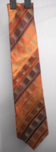 Van Heusen Silk Mens Designer Tie Orange Red Brown Diagonal Striped Neck... - £15.95 GBP