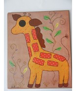 Vintage 1960s Formica Wood Wall Hanging Giraffe Laminated wood picture Rare - $21.78