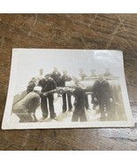 WWII photo Mock-up gun drill navy 5” Gun Hot Shellman Passed naval Censor - $15.73 CAD