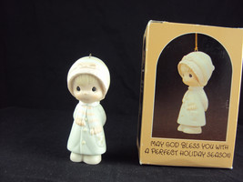 Precious Moments E-5390, May God Bless You WIth A Perfect Holiday Season, 1984 - $17.95