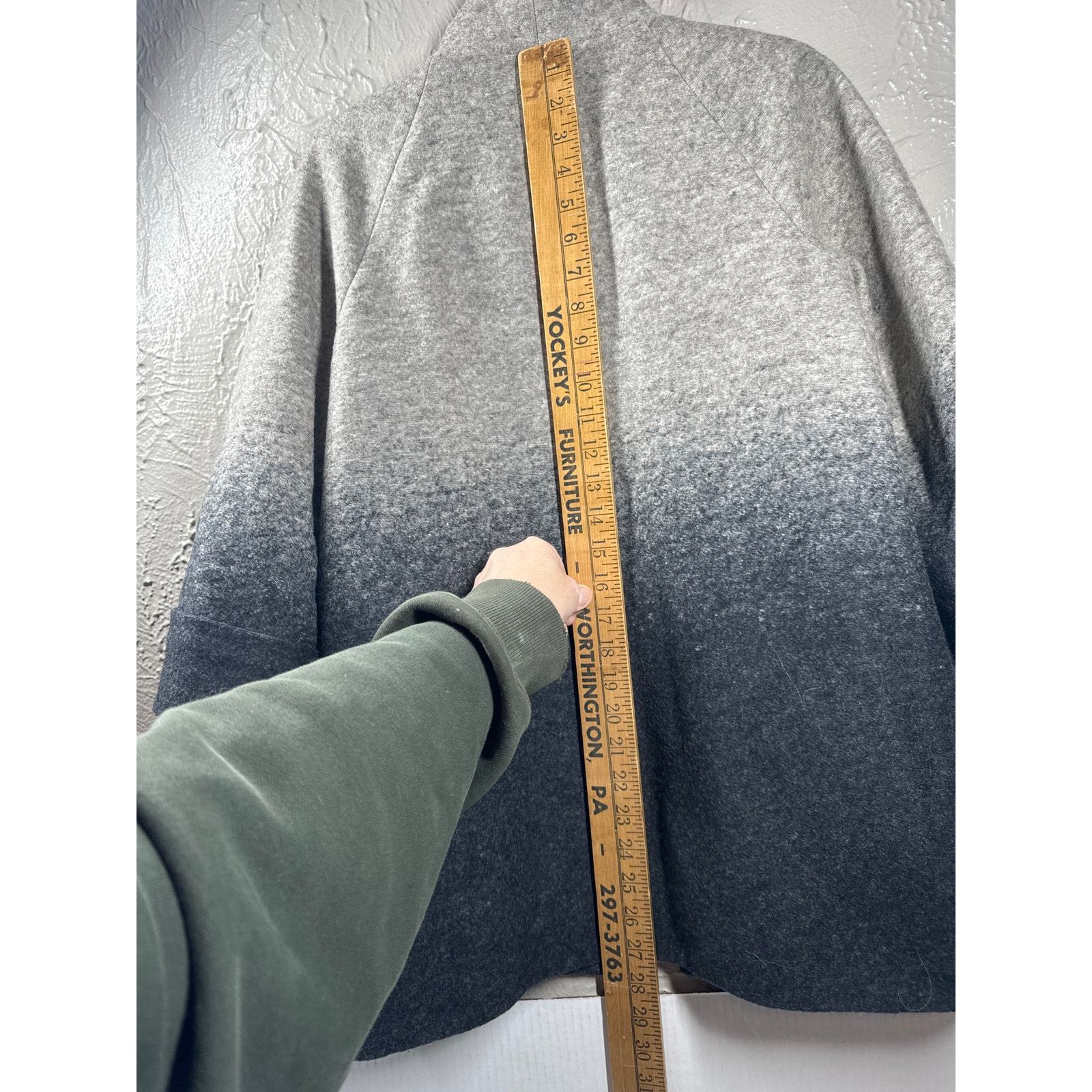 Nordstrom Wool Blend Black Gray Swing Jacket Coat Lined 3/4 Sleeve Womens Sz XS Item image 6