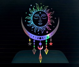 Holographic Sun moon boho style car sticker / camper sticker / vinyl decal - £11.82 GBP+