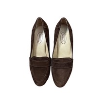 Talbots Women Size 6B Genuine Leather Brown Loafers Pumps Shoes Round Toe Heels - £18.61 GBP