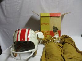 VINTAGE J.C.HIGGINS 2470 FOOTBALL ALL STAR OUTFIT SET HELMET PADS PANTS ... - $49.49