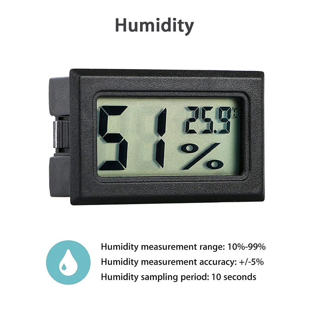 House Home Mini Digital LCD Indoor Convenient Temperature Sensor Humidity Meter  - £20.04 GBP