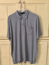 Polo Ralph Lauren Men’s XL Blue Stripe Short Sleeve Knit Shirt 100% Prim... - $13.99