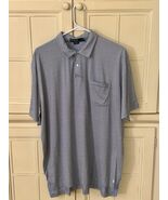 Polo Ralph Lauren Men’s XL Blue Stripe Short Sleeve Knit Shirt 100% Prim... - $13.99
