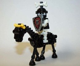 Skeleton Knight (G) with Black Horse animal Building Minifigure Bricks US - £6.47 GBP