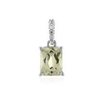 Jewelry of Venus fire Pendant of Goeddess Skuld Canary Yellow Kunzite Silver Pen - £556.35 GBP