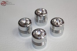 Clear Diamond Tire Air Valve Stem Cap Cover Set Hot Rat Street Rod Custo... - $524.15 MXN