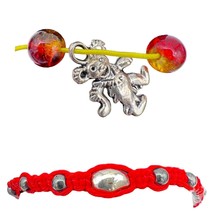 Bracelets Set of 2 String Bead Grateful Dead Bear Adjustable NWOT - $21.78