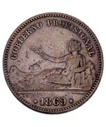 Moneda De Plata Peseta 1869 España (Gobierno Provisional) KM# 652 - $1,059.00 MXN