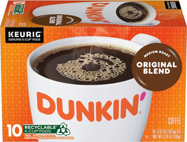 Dunkin&#39; Original Blend Medium Roast Coffee, 60 Keurig K-Cup Pods - £36.57 GBP