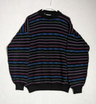 Cambio Italia Mens Sweater Stripe Size XL Acrylic Blend Black Blue - $24.68