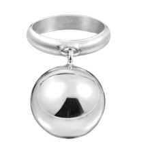 Modern and Chic Large Sphere Sterling Silver Ring - 8 - £28.61 GBP