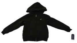 Nautica Little Boy&#39;s Size 7 Black Full Zip Sherpa Lined Hoodie Hooded Ja... - $49.49