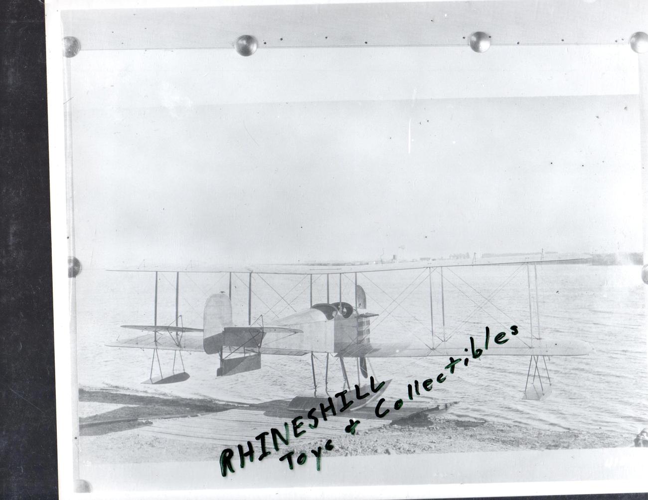 Photograph Airplane  Photo of a Biplane with Floats - $3.80