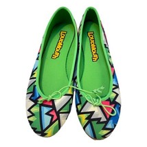 Loudmouth Bella Ballet Womans Shoes Size 11 Flats Green Psychedelic 60s Look New - $39.15