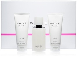 Kenneth Cole White Perfume 3.4 Oz Eau De Parfum Spray 3 Pcs Gift Set   - $80.98