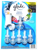 Glade Plugins Scented Oil 1 Warmer 6 Refills Aqua Waves Sea Salt Island ... - £25.57 GBP