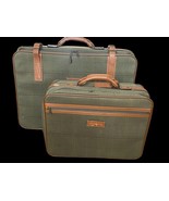 Pegasus Suitcase Luggage Set Travel Bag Carry-On Plaid Leather Green Nyl... - $878.39 MXN
