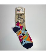 BLUE Q Womens Cotton Crew Socks &quot;YOU CRAFTY BITCH&quot; Shoe Size 5 - 10 - $171.16 MXN