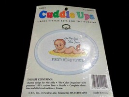 JCA Cuddle Ups I’m Perfect Baby Cross Stitch Kit With Frame Size 6″ x 4 ... - $9.89