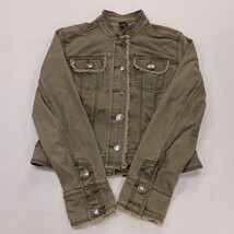 Doki Geki IJ23I7XZ Women’s Size Small Green Cotton Blend Button Front Jacket image 12