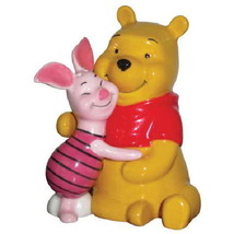 Disney Winnie the Pooh &amp; Piglet Hugging Ceramic Salt &amp; Pepper Shakers Se... - $29.02