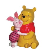 Disney Winnie the Pooh &amp; Piglet Hugging Ceramic Salt &amp; Pepper Shakers Se... - £22.85 GBP