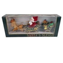 Maisto Santa&#39;s Sleigh Working Flocked Reindeer 61002 Christmas Decoration 1995 - £15.73 GBP