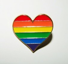 Pride Colors Heart Shaped Logo Metal Enamel Pin New Unused - £6.23 GBP