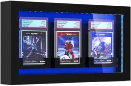 Graded Trading Card Display Case 3 LED Light Sport Baseball PSA Slabs Wo... - $59.36