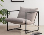 Zinus Aidan Sling Accent Chair / Metal Framed Armchair, Oatmeal, With Sh... - $117.95