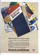 American Airlines Print Ad Football Tickets 8.5&quot; x 11&quot; - £15.22 GBP