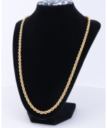 18K Yellow Gold Chain Necklace Twisted Rope 23.5&quot; Long 4.7 MM Thick - £1,515.24 GBP