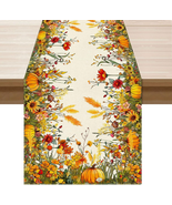 Fall Color Wild Flowers Pumpkin Table Runner Table Decoration for Kitche... - $14.54
