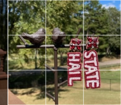 Miss State Bulldogs Earrings GameDay Jeweled Seed Bead Hail State - £14.95 GBP