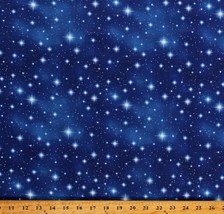 Cotton Stars Starry Night Sky Galaxy Space Navy Fabric Print by the Yard D776.80 - £10.35 GBP